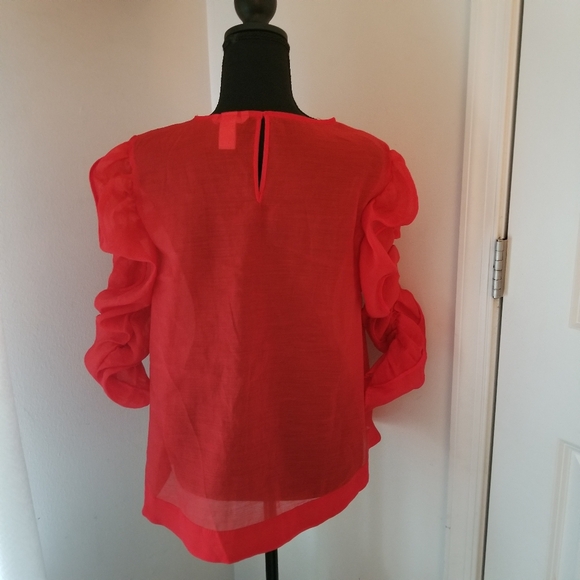 !! H&M Blouse !! Worn 1x Size 14 Orange - Picture 2 of 3